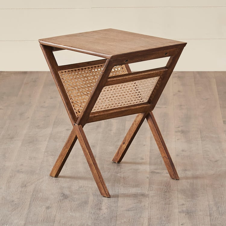 Cane Connection Mango Wood Magazine Table - Brown