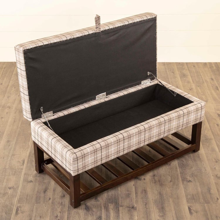 Ottawa Fabric Shoe Rack Bench - Brown
