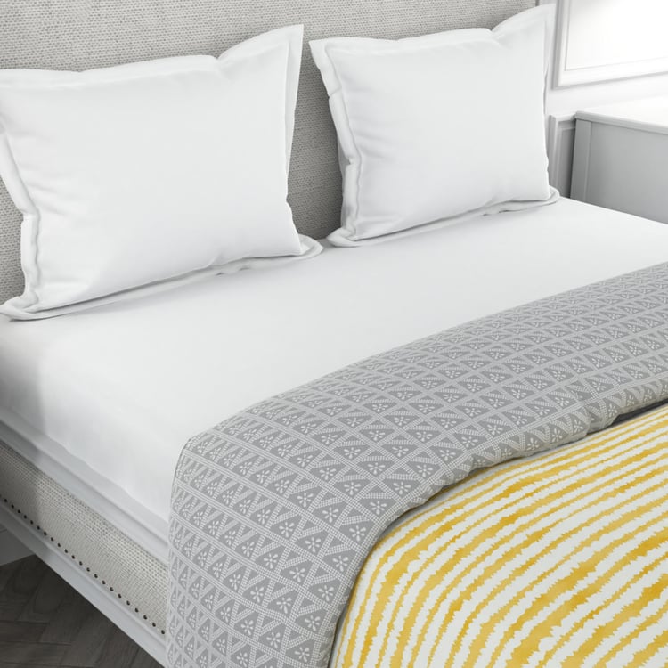 PORTICO Lavender Striped Double Comforter - 2.24 m x 2.74 m