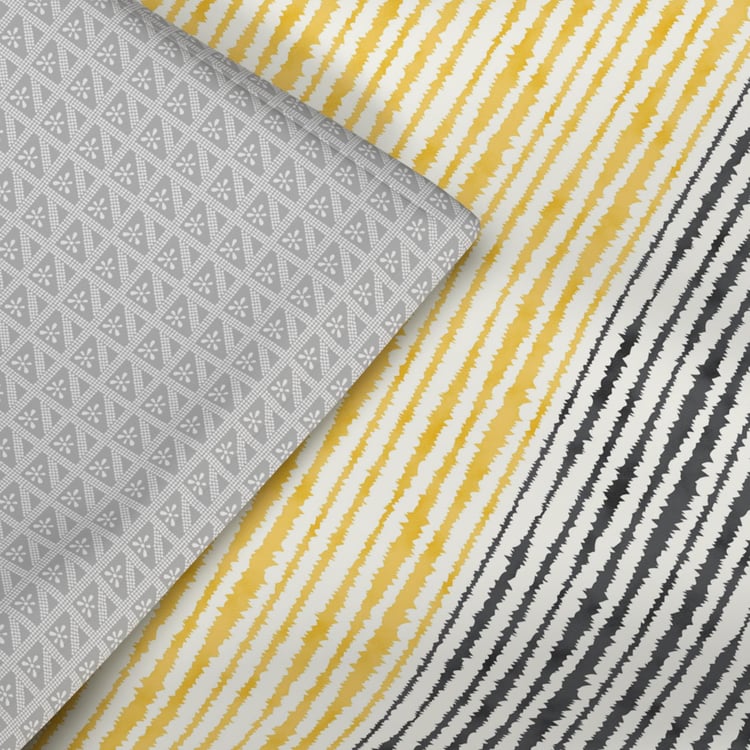 PORTICO Lavender Striped Double Comforter - 2.24 m x 2.74 m