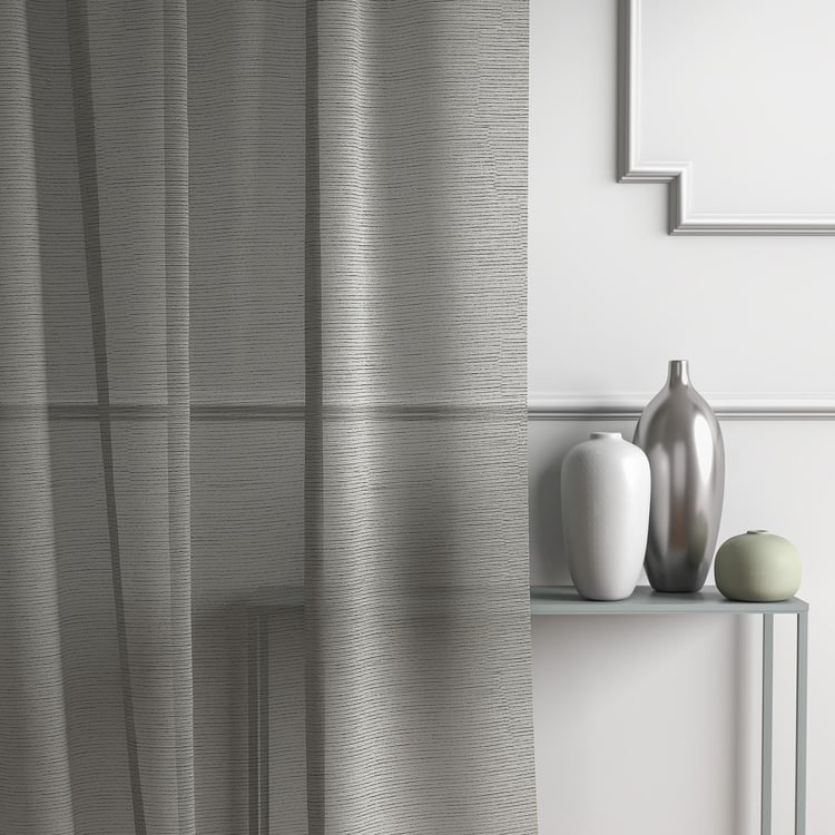 D'DECOR Sea Mist Striped Door Curtain Pair - 1.35 m x 2.70 m