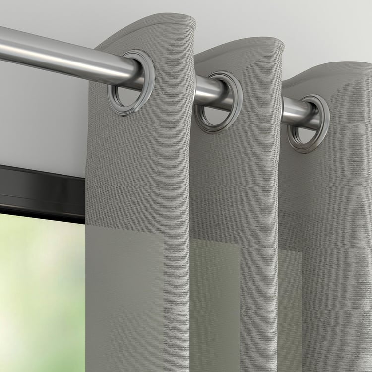 D'DECOR Sea Mist Striped Door Curtain Pair - 1.35 m x 2.70 m