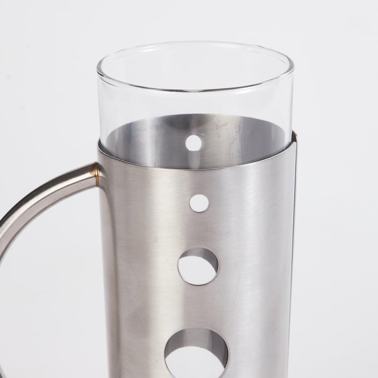 Corsica Stainless Steel and Glass Beer Mug - 450ml