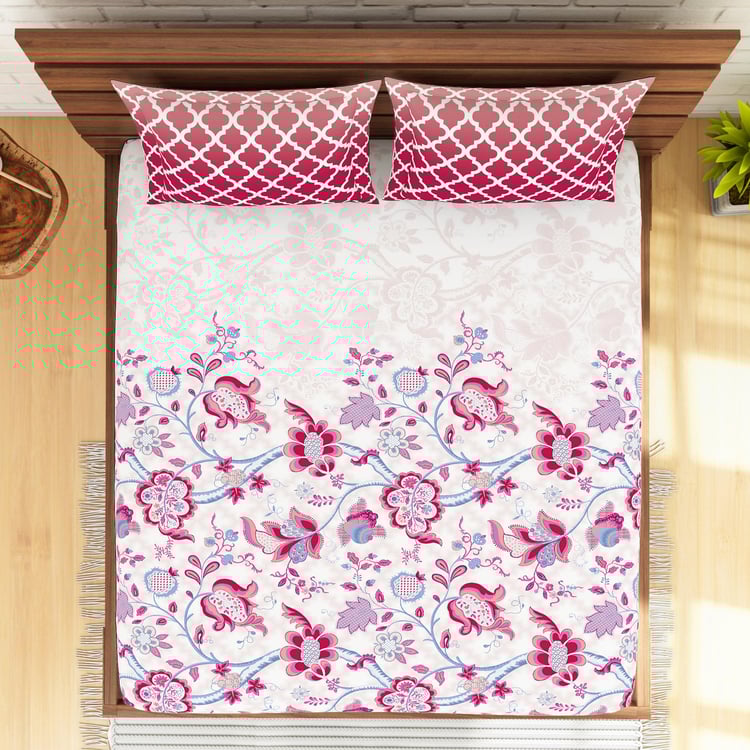 SPACES Atrium Printed 3-Piece Queen Bedsheet Set - 1.52 m x 1.98 m