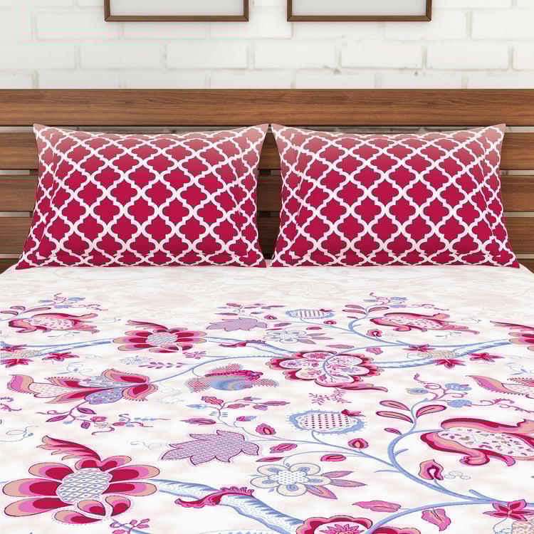 SPACES Atrium Printed 3-Piece Queen Bedsheet Set - 1.52 m x 1.98 m