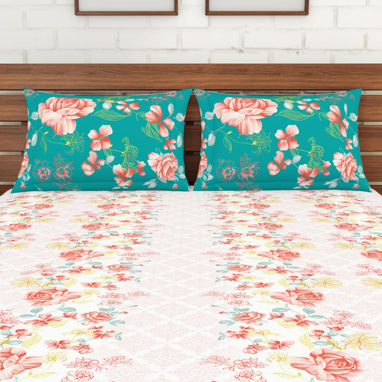 SPACES Atrium Printed 3-Piece Queen-Size Bedsheet Set - 1.52 x 1.98 m