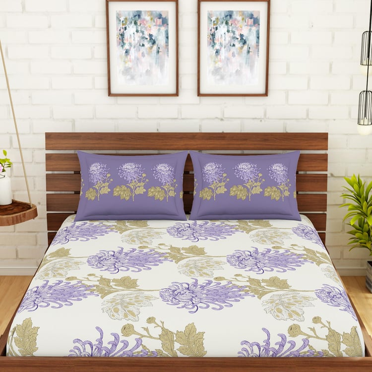 SPACES Atrium Printed 3-Piece Queen Bedsheet Set - 1.52 x 1.98 m