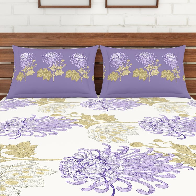 SPACES Atrium Printed 3-Piece Queen Bedsheet Set - 1.52 x 1.98 m