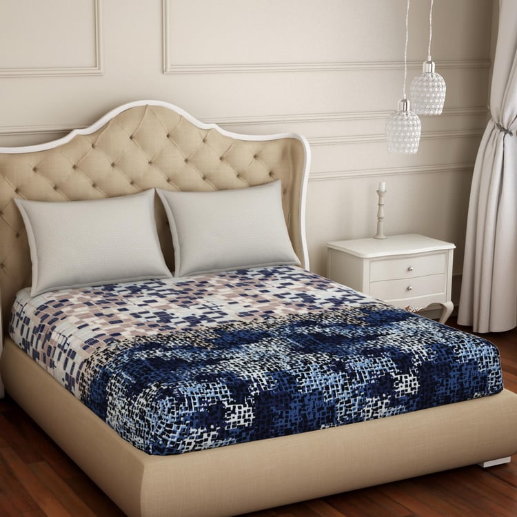 SPACES Atrium Printed 3-Pc. King Size Fitted Bedsheet Set - 1.83 x 1.98 m