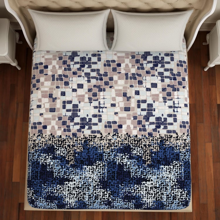 SPACES Atrium Printed 3-Pc. King Size Fitted Bedsheet Set - 1.83 x 1.98 m