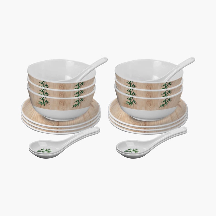 SERVEWELL 18-Pc. Printed Round Soup Set