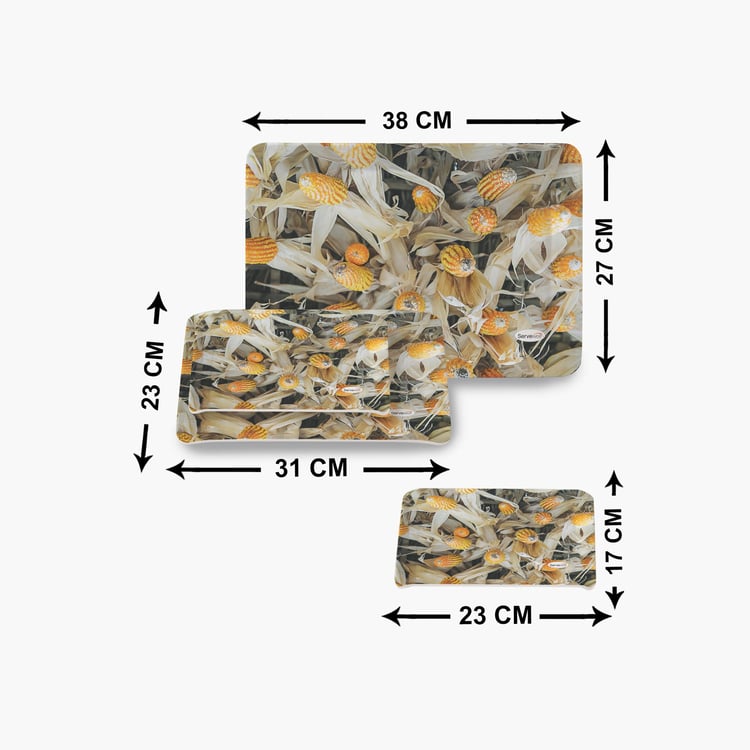 SERVEWELL Stylo Printed Tray - Set of 3