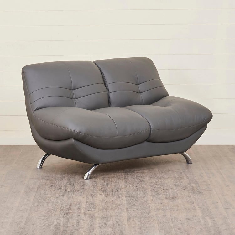 Residence Next Half Leather 2-Seater Sofa - Grey