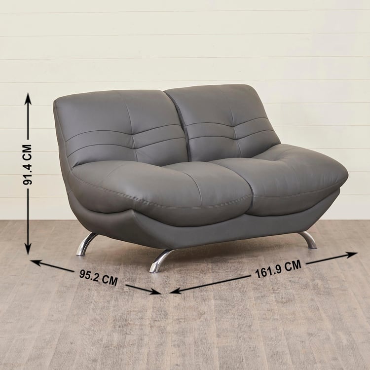 Residence Next Half Leather 2-Seater Sofa - Grey