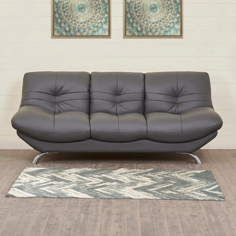 Residence Next Half Leather 3-Seater Sofa - Grey