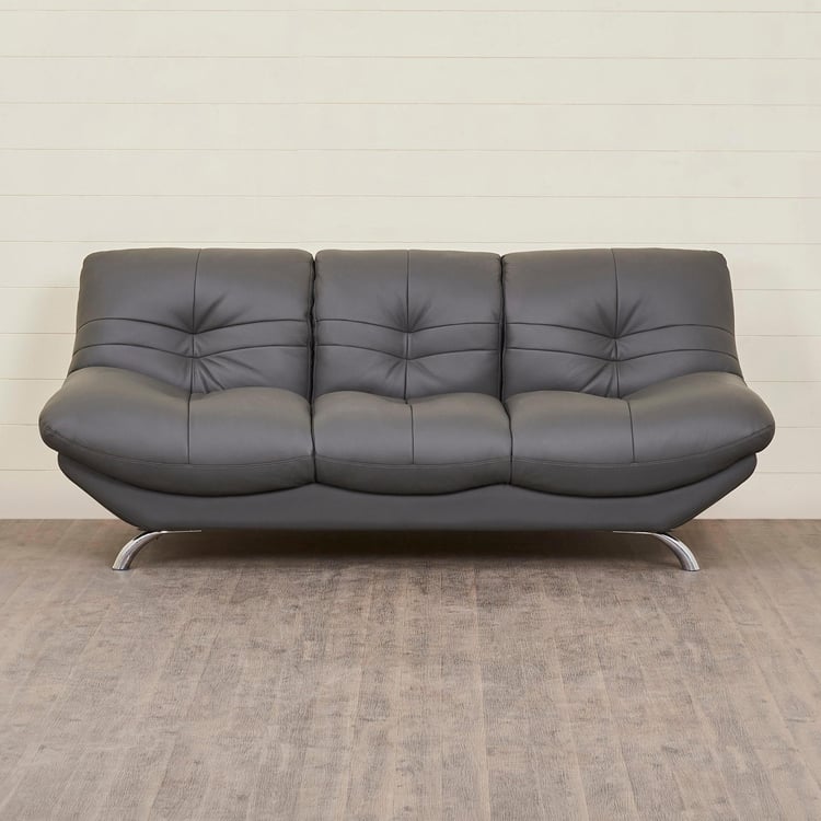 Residence Next Half Leather 3-Seater Sofa - Grey