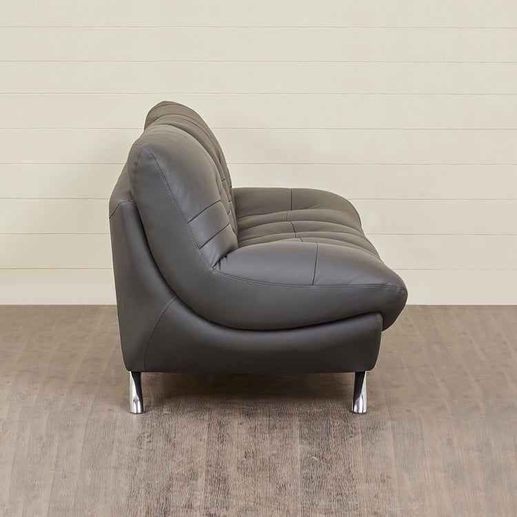 Residence Next Half Leather 3-Seater Sofa - Grey