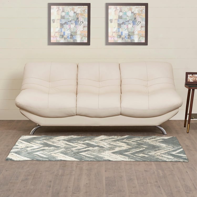 Residence Next Half Leather 3-Seater Sofa - Beige