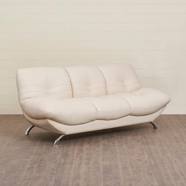 Residence Next Half Leather 3-Seater Sofa - Beige