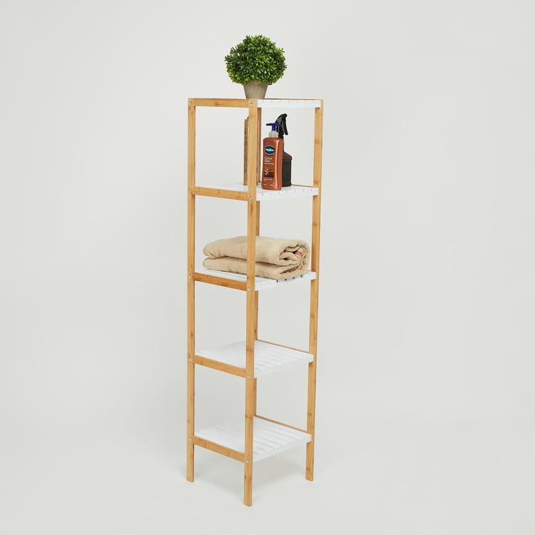 Omnia Bamboo 5-Tier Bathroom Storage Shelf