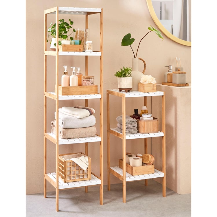 Omnia Bamboo 5-Tier Bathroom Storage Shelf