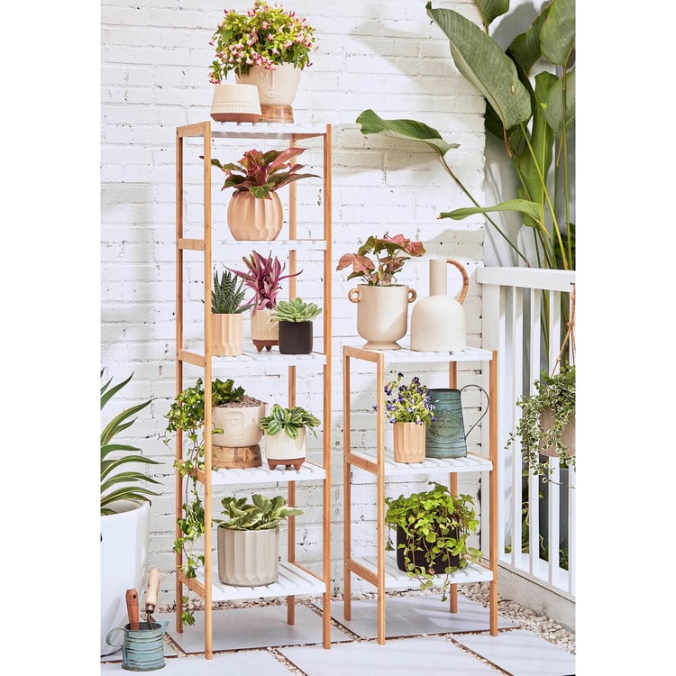 Omnia Bamboo 5-Tier Bathroom Storage Shelf