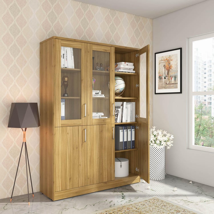 Quadro 3-Door Book Cabinet - Brown