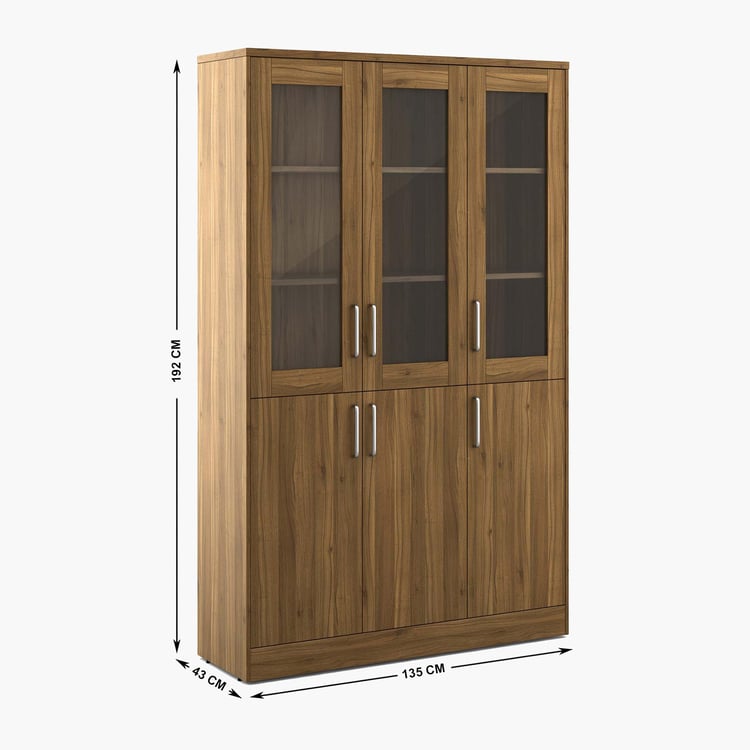 Quadro 3-Door Book Cabinet - Brown