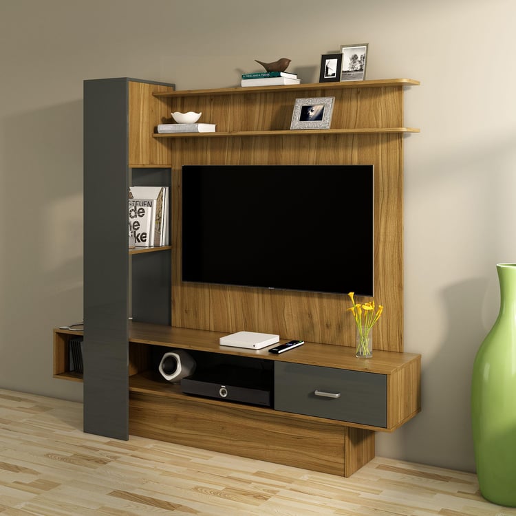 Quadro Entertainment Wall Unit - Brown