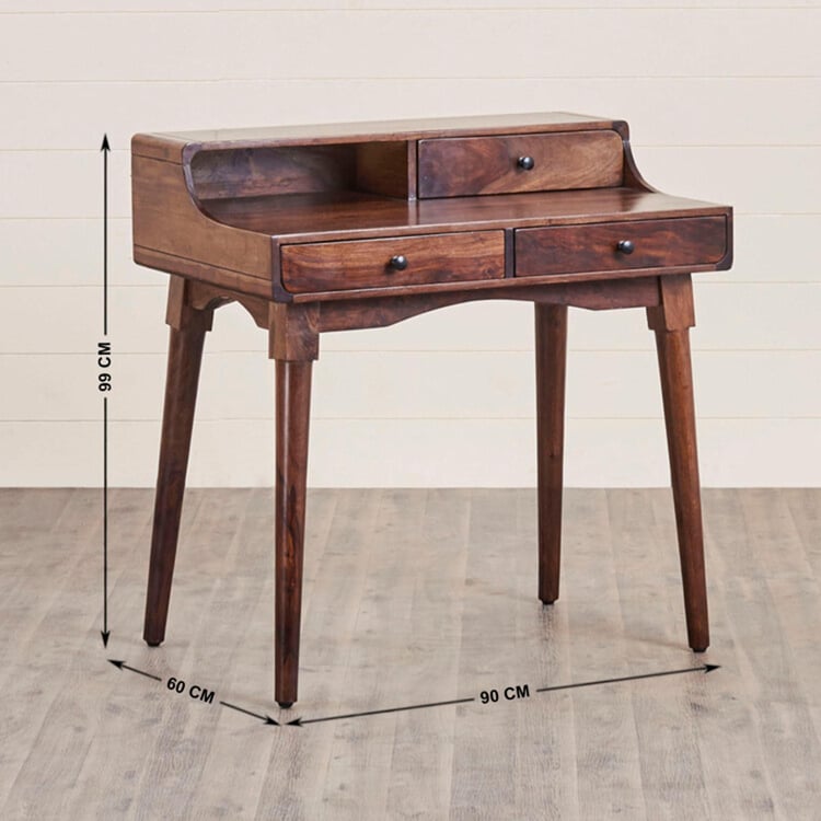 Sattva Sheesham Wood Study Desk - Brown
