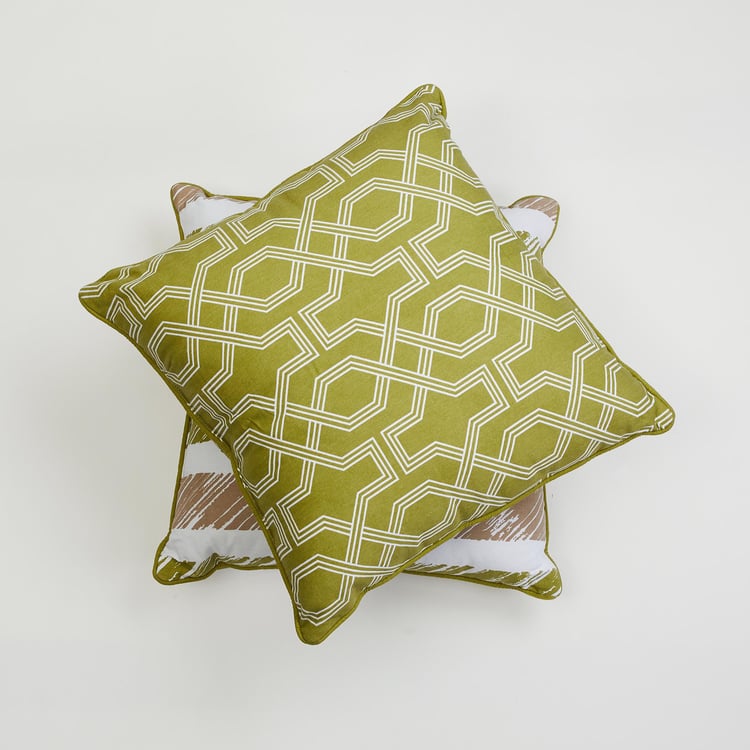 Arcadia Lattice Printed Filled Cushion - Set of 2 - 45 x 45 cm