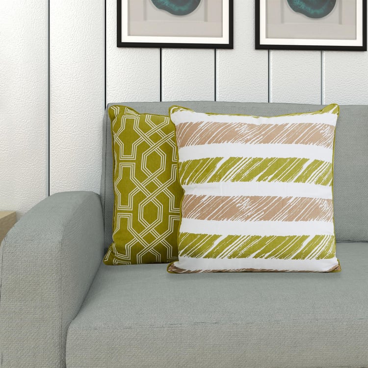 Arcadia Lattice Printed Filled Cushion - Set of 2 - 45 x 45 cm