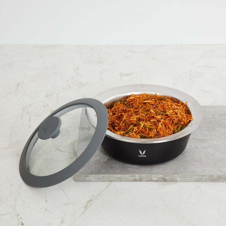 VAYA Hautecase Solid Casserole with Glass Lid - 1100 ml