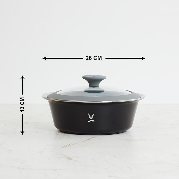 VAYA Hautecase Solid Casserole with Glass Lid - 1100 ml