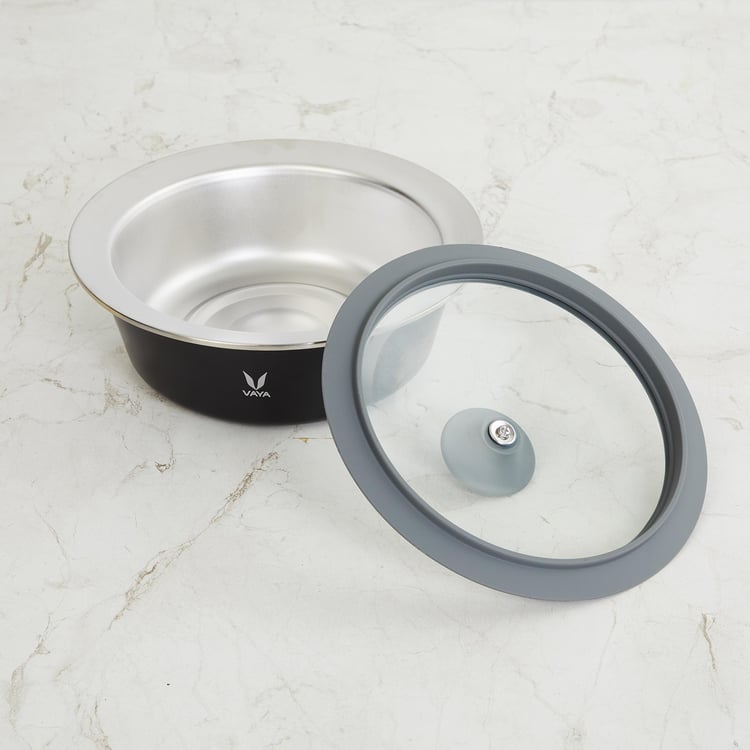 VAYA Hautecase Solid Casserole with Glass Lid - 1100 ml