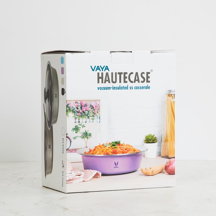 VAYA Hautecase Solid Casserole with Glass Lid - 1100 ml