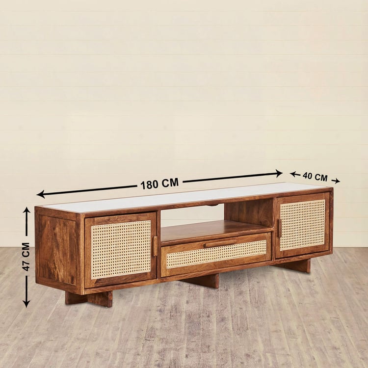 Cane Connection Mango Wood TV Unit - Brown