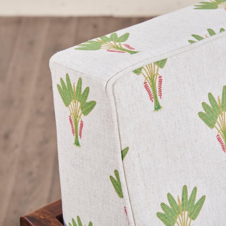 Cane Connection Fabric Accent Chair - White