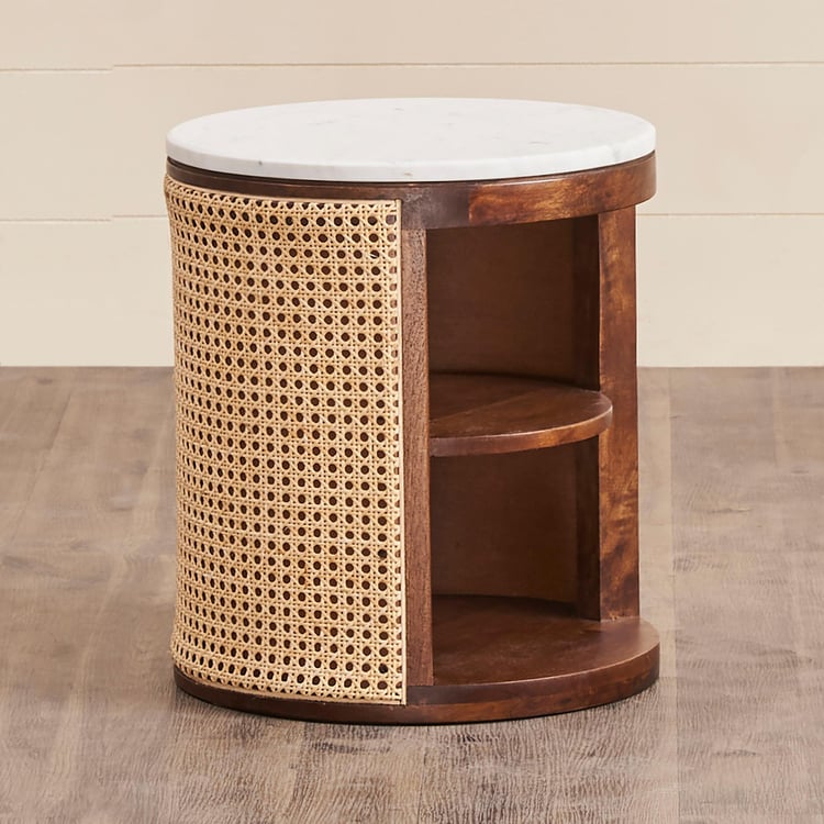 Cane Connection Mango Wood End Table - Brown