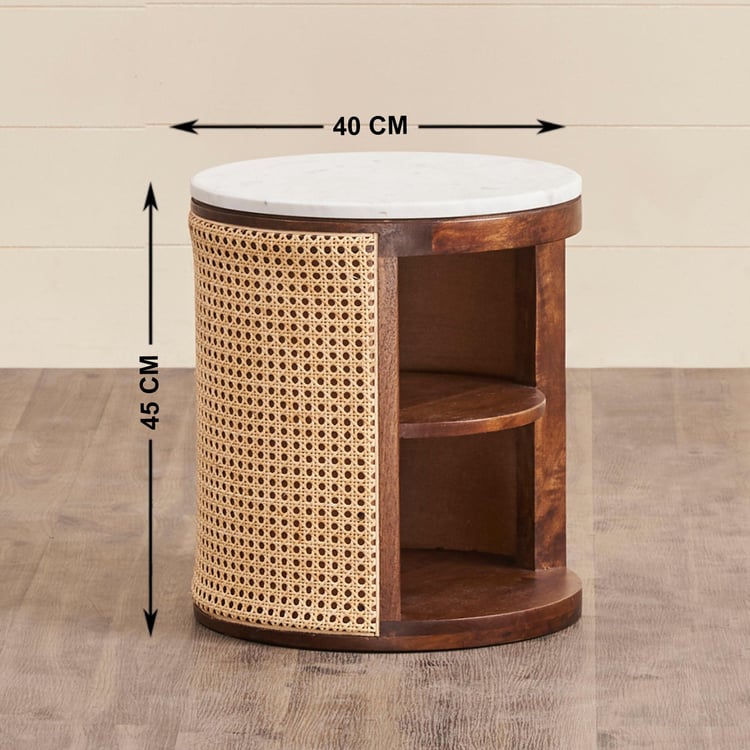 Cane Connection Mango Wood End Table - Brown