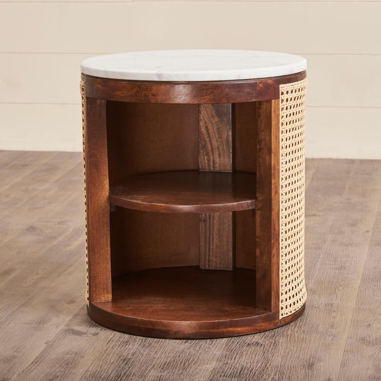 Cane Connection Mango Wood End Table - Brown