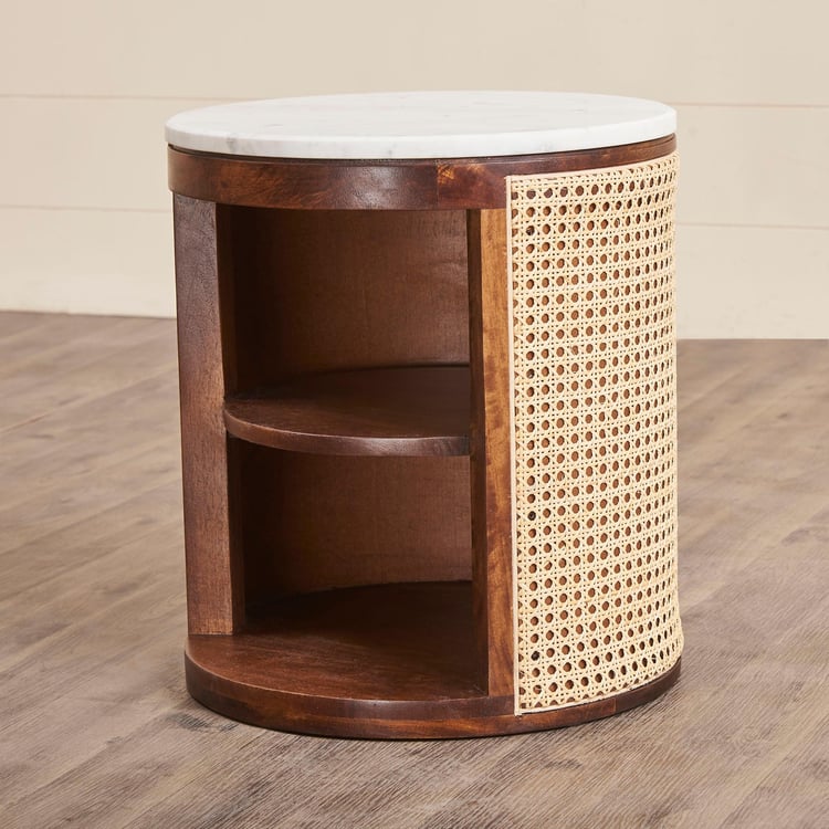 Cane Connection Mango Wood End Table - Brown