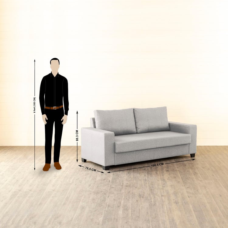 Helios Mendoza Fabric 3-Seater Sofa - Off-White
