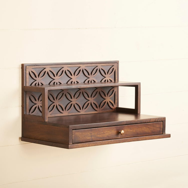 Faith Solid Wood Wall Pooja Mandir
