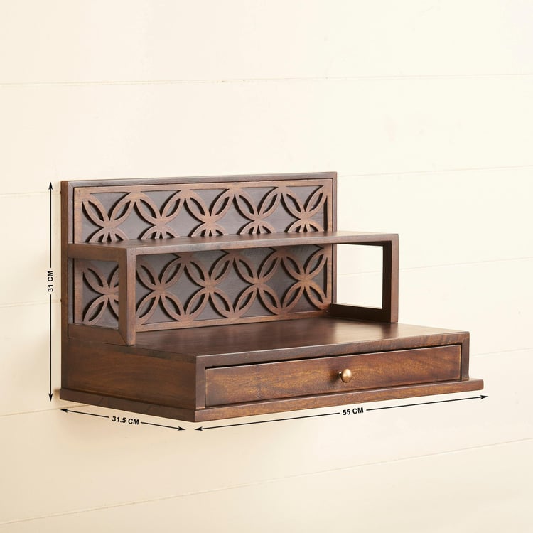 Faith Solid Wood Wall Pooja Mandir