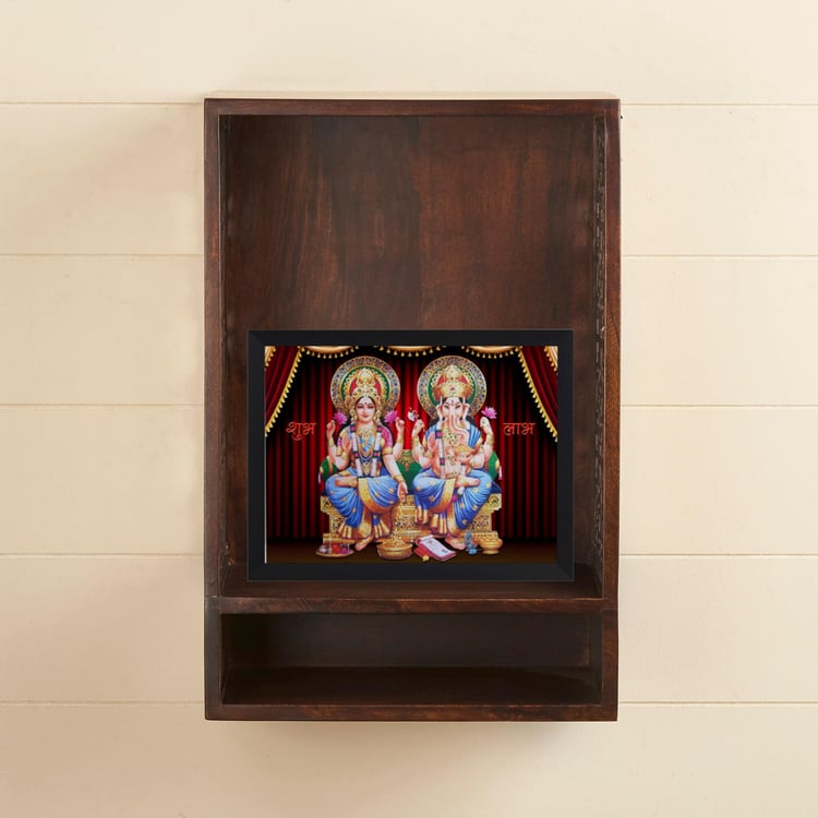 Divine Solid Wood Wall Floor Pooja Mandir