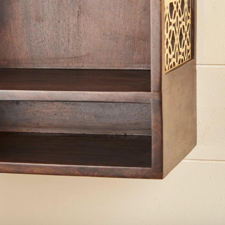 Divine Solid Wood Wall Floor Pooja Mandir