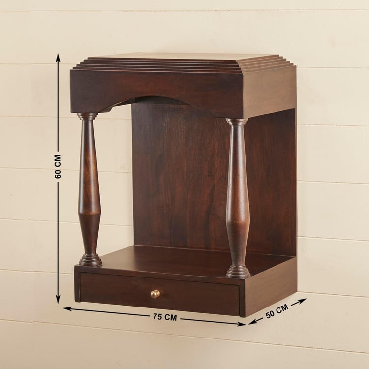 Hope Solid Wood Floor Pooja Mandir