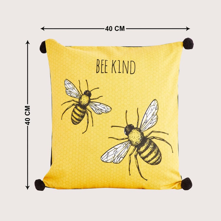 Get The Look Honey Bee Printed Cushion Cover - Set of 2 - 40 x 40 cm