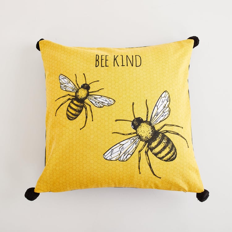 Get The Look Honey Bee Printed Cushion Cover - Set of 2 - 40 x 40 cm